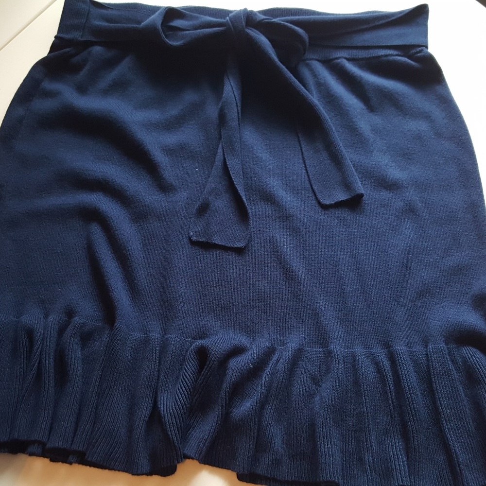 NWT Max Studio BLUE Sweater Miniskirt W/ Waist Tie - Picture 3 of 3